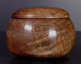 602-BEGB-01 Traditional craftsman Biei made Black Claro Walnut Go Bowls Large Burl Figure (Kobu-moku) for size 25 - 30 Go stones GKBC-MR30-512-01F