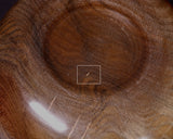 602-BEGB-01 Traditional craftsman Biei made Black Claro Walnut Go Bowls Large Burl Figure (Kobu-moku) for size 25 - 30 Go stones GKBC-MR30-512-01F