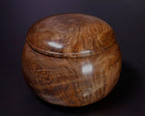 602-BEGB-01 Traditional craftsman Biei made Black Claro Walnut Go Bowls Large Burl Figure (Kobu-moku) for size 25 - 30 Go stones GKBC-MR30-512-01F