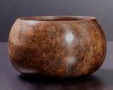 602-BEGB-01 Traditional craftsman Biei made Black Claro Walnut Go Bowls Large Burl Figure (Kobu-moku) for size 25 - 30 Go stones GKBC-MR30-512-01F