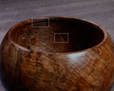 602-BEGB-02 Traditional craftsman Biei made Black Claro Walnut Go Bowls Extra Large Burl Figure (Kobu-moku) for size 30 - 36 Go stones GKBC-MR36-512-01F