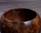 602-BEGB-02 Traditional craftsman Biei made Black Claro Walnut Go Bowls Extra Large Burl Figure (Kobu-moku) for size 30 - 36 Go stones GKBC-MR36-512-01F