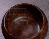 602-BEGB-02 Traditional craftsman Biei made Black Claro Walnut Go Bowls Extra Large Burl Figure (Kobu-moku) for size 30 - 36 Go stones GKBC-MR36-512-01F