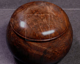 602-BEGB-02 Traditional craftsman Biei made Black Claro Walnut Go Bowls Extra Large Burl Figure (Kobu-moku) for size 30 - 36 Go stones GKBC-MR36-512-01F