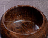 602-BEGB-02 Traditional craftsman Biei made Black Claro Walnut Go Bowls Extra Large Burl Figure (Kobu-moku) for size 30 - 36 Go stones GKBC-MR36-512-01F