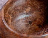 602-BEGB-02 Traditional craftsman Biei made Black Claro Walnut Go Bowls Extra Large Burl Figure (Kobu-moku) for size 30 - 36 Go stones GKBC-MR36-512-01F