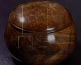 602-BEGB-02 Traditional craftsman Biei made Black Claro Walnut Go Bowls Extra Large Burl Figure (Kobu-moku) for size 30 - 36 Go stones GKBC-MR36-512-01F
