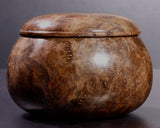 602-BEGB-02 Traditional craftsman Biei made Black Claro Walnut Go Bowls Extra Large Burl Figure (Kobu-moku) for size 30 - 36 Go stones GKBC-MR36-512-01F