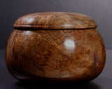 602-BEGB-02 Traditional craftsman Biei made Black Claro Walnut Go Bowls Extra Large Burl Figure (Kobu-moku) for size 30 - 36 Go stones GKBC-MR36-512-01F