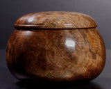 602-BEGB-02 Traditional craftsman Biei made Black Claro Walnut Go Bowls Extra Large Burl Figure (Kobu-moku) for size 30 - 36 Go stones GKBC-MR36-512-01F
