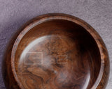 602-BEGB-03 Traditional craftsman Biei made Black Claro Walnut Go Bowls Super Extra Large Burl Figure (Kobu-moku) for size 36 - 42 Go stones GKBC-MR42-512-01F