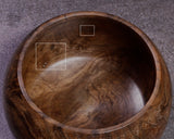 602-BEGB-03 Traditional craftsman Biei made Black Claro Walnut Go Bowls Super Extra Large Burl Figure (Kobu-moku) for size 36 - 42 Go stones GKBC-MR42-512-01F