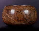 602-BEGB-03 Traditional craftsman Biei made Black Claro Walnut Go Bowls Super Extra Large Burl Figure (Kobu-moku) for size 36 - 42 Go stones GKBC-MR42-512-01F