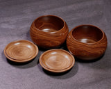 602-BEGB-12 Traditional craftsman Biei made Enju (Japanese pagoda tree) Go Bowls Extra Large for size 30 - 36 Go stones *Off-spec GKEJ-MR36-512-01F