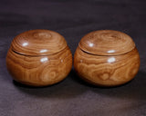 602-BEGB-13 Traditional craftsman Biei made Enju (Japanese pagoda tree) Go Bowls Extra Large for size 30 - 36 Go stones *Off-spec GKEJ-MR36-512-02F