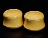 Mr. Takashi NISHIKAWA made Hyuga Kaya Wood Go Bowls Honinbo shape for size - 34 Go stones GKHKHB-NS34-606-01