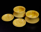 Mr. Takashi NISHIKAWA made Hyuga Kaya Wood Go Bowls Honinbo shape for size - 34 Go stones GKHKHB-NS34-606-01