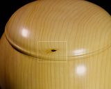 BEGW-609-08 ろくろ木工伝統工芸士「美栄（びえい」製作 日本産榧碁笥 特大 ~35号碁石用 GKKAY-MR35-608-01F
