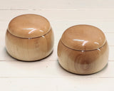 『January 5th "Igo Day" Celebration SALE』512-IGD-GS09 Go 3-Piece Set - Clamshell Go Stones Premium Blossom grade size39 + Kaede [Maple] Go Bowls + Hyuga Kaya made Table Go Board