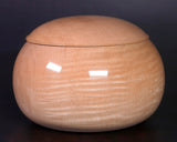 602-TWC-KS-10 木工挽物職人 懐志製作「楓（かえで）」碁笥 杢入り 特大 40号 ＊訳有品 GKKD-SB40-601-01F