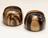 『January 5th "Igo Day" Celebration SALE』512-IGD-GS17 Go 3-Piece Set - Clamshell Go Stones Premium Blossom grade size39 + Mr. Takashi NISHIKAWA made Kurokaki [black persimmon] Go Bowls + Board craftsman Mr. YOSHIDA made Hyuga Kaya Go board with legs