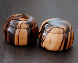 NS-508-18 Mr. Takashi NISHIKAWA made Kurokaki [black persimmon] Go Bowls for size - 40 Go stones GKKG-NS40-505-01F