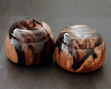 NS-508-19 Mr. Takashi NISHIKAWA made Kurokaki [black persimmon] Go Bowls for size - 40 Go stones GKKG-NS40-507-01