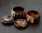 NS-508-19 Mr. Takashi NISHIKAWA made Kurokaki [black persimmon] Go Bowls for size - 40 Go stones GKKG-NS40-507-01