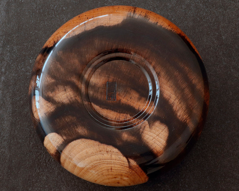 NS-508-19 Mr. Takashi NISHIKAWA made Kurokaki [black persimmon] Go Bowls for size - 40 Go stones GKKG-NS40-507-01