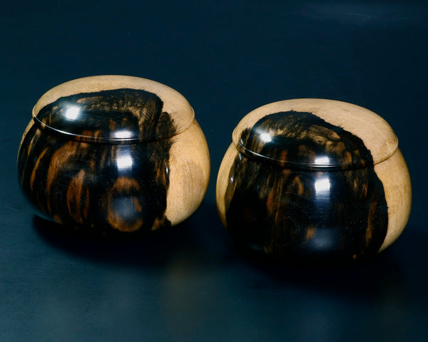 Kurokaki [black persimmon] Go Bowls for size 30 - 35 Go stones GKKK-MR35-410-01