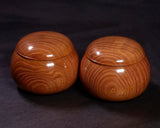 602-BEGB-05 Traditional craftsman Biei made Kenponashi (Japanese ornamental hardwood) Go Bowls Super Extra Large for size 36 - 42 Go stones GKKP-MR42-512-01F