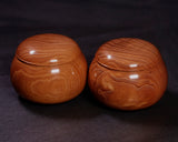602-BEGB-05 Traditional craftsman Biei made Kenponashi (Japanese ornamental hardwood) Go Bowls Super Extra Large for size 36 - 42 Go stones GKKP-MR42-512-01F