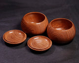 602-BEGB-05 Traditional craftsman Biei made Kenponashi (Japanese ornamental hardwood) Go Bowls Super Extra Large for size 36 - 42 Go stones GKKP-MR42-512-01F
