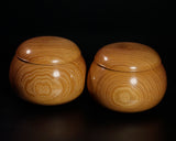 BEGW-609-12 ろくろ木工伝統工芸士「美栄（びえい」製作 玄圃梨（けんぽなし）碁笥 超特大 ~42号碁石用 GKKPN-MR42-608-01F