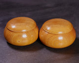 602-BEGB-15 Traditional craftsman Biei made Keyaki/Zelkova Low and Wide shape Go Bowls Extra Large for size 30 - 36 Go stones GKKYH-MR36-512-01F