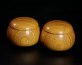 BEGW-609-13 ろくろ木工伝統工芸士「美栄（びえい」製作 欅碁笥 大 ~30号碁石用 GKKYK-MR30-608-01F