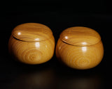 BEGW-609-13 ろくろ木工伝統工芸士「美栄（びえい」製作 欅碁笥 大 ~30号碁石用 GKKYK-MR30-608-01F