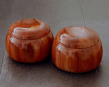 NS-508-21 Mr. NISHIKAWA made Mokkoku [Japanese Ternstroemia] Go bowls for size - 40 Go stones GKMK-NS40-507-01