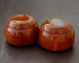 NS-508-21 Mr. NISHIKAWA made Mokkoku [Japanese Ternstroemia] Go bowls for size - 40 Go stones GKMK-NS40-507-01