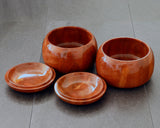 NS-508-21 Mr. NISHIKAWA made Mokkoku [Japanese Ternstroemia] Go bowls for size - 40 Go stones GKMK-NS40-507-01