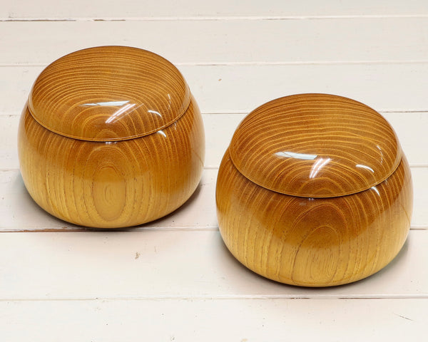 Mr. Takashi NISHIKAWA made Nigaki [Picrasma Wood] Go Bowls GKNGK-NS38-404-01