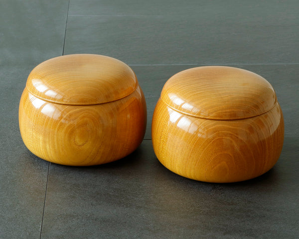 Mr. Takashi NISHIKAWA made Nigaki [Picrasma Wood] Go Bowls GKNGK-NS45-407-01