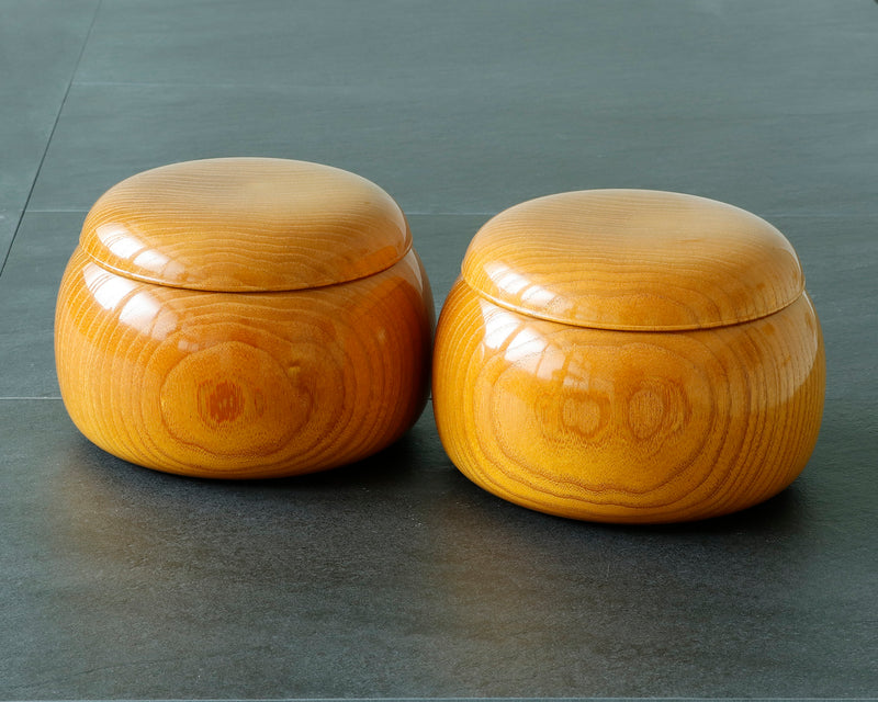 Mr. Takashi NISHIKAWA made Nigaki [Picrasma Wood] Go Bowls GKNGK-NS45-407-01