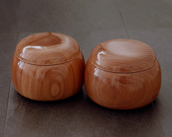 ろくろ木工工芸師 西川嵩製作 楡（にれ）の木碁笥 超特大 ~40号碁石用 GKNR-NS40-507-02
