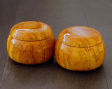 NS-508-27 Mr. NISHIKAWA made Ogon-Haze [Golden Japanese wax trees] Go Bowls Tiger Stripe Grain For -size 38 Go stones GKOG-NS38-507-01