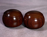 602-TWC-KS-21 木工挽物職人 懐志製作「紫檀（したん）」碁笥 特大 40号 ＊訳有品 GKST-SB40-601-01