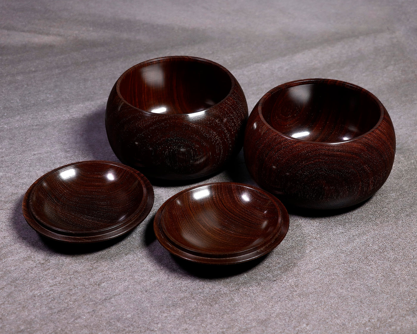木工挽物職人 懐志製作「紫檀（したん）」碁笥 特大 40号 ＊訳有品