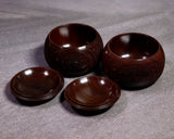 602-TWC-KS-21 木工挽物職人 懐志製作「紫檀（したん）」碁笥 特大 40号 ＊訳有品 GKST-SB40-601-01