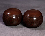 602-TWC-KS-12 木工挽物職人 懐志製作「鉄刀木（たがやさん）」碁笥 特大 36号 GKTGS-SB36-601-01F