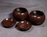 602-TWC-KS-12 木工挽物職人 懐志製作「鉄刀木（たがやさん）」碁笥 特大 36号 GKTGS-SB36-601-01F